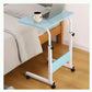 Laptop Table Desk Adjustable Height Sofa Bed Side Rolling Desk, Mobile Laptop Cart Portable Tray Table for Home Office