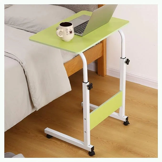 Laptop Table Desk Adjustable Height Sofa Bed Side Rolling Desk, Mobile Laptop Cart Portable Tray Table for Home Office