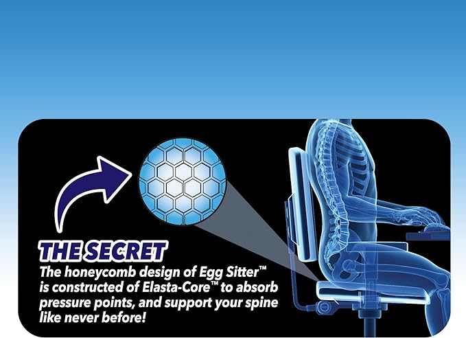 Egg Sitter Seat Cushion | Honeycomb Design Absorbs Pressure Points (Pack of 2)