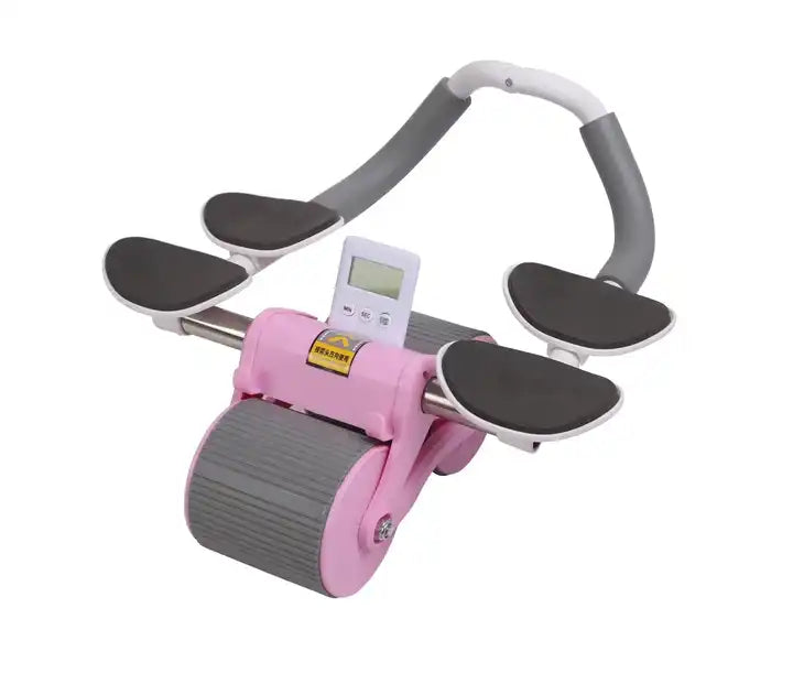 Fitness Wheel Home Non-slip Roller Automatic Rebound Mute Two-wheel Four-elbow Support Flat Plate Two-in-one Slimming