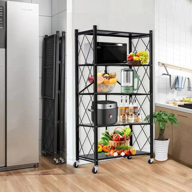 Storage Shelves with Foldable Metal Shelving Units Storage Racks(3,4,5)