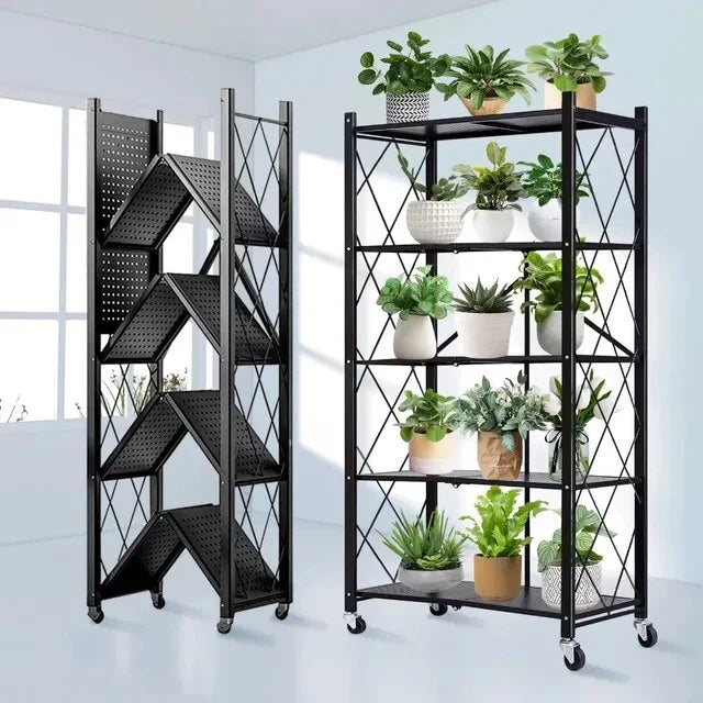 Storage Shelves with Foldable Metal Shelving Units Storage Racks(3,4,5)